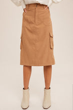 Load image into Gallery viewer, Cargo Midi Skirt