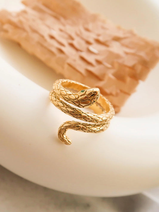 Lamia Gold Non-Tarnish Serpent Ring